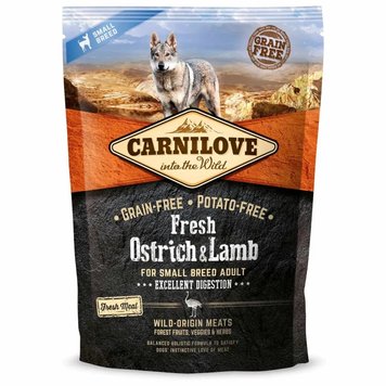 Суха храна Carnilove Dog Fresh Ostrich & Lamb Excellent Digestion for Small Breed, 1,5 кг 00000005475 снимка