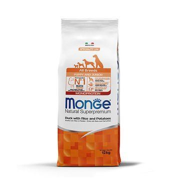 Суха храна Monge Dog Puppy All breeds Duck, Rice&Potatoes, 12 кг 00000008785 снимка