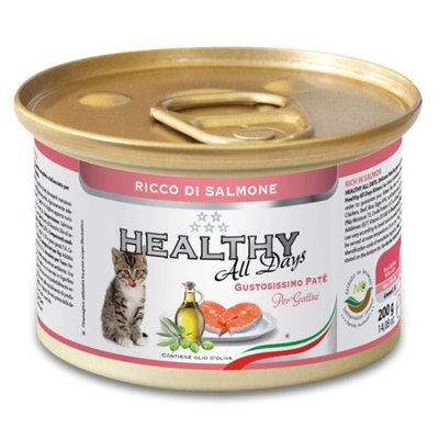 Мокра храна Healthy Meat Cat All days Kitten Salmon - 200 гр 00000005906 снимка