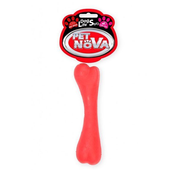 Играчка Pet Nova rubber bone red - 16 cm 00000007083 снимка