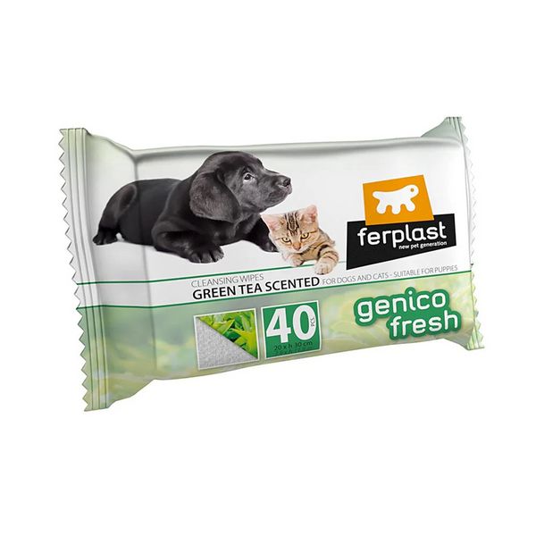 Мокри кърпички Ferplast Genico Fresh dog/cat green tea - 40 бр 00000008489 снимка