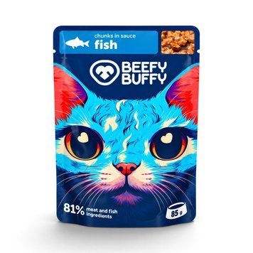 Пауч Beefy Buffy Chunks in Sauce with Fish - 85 гр 00000010415 снимка