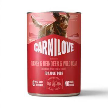 Мокра храна Carnilove Dog Can Pat&eacute; Turkey & Reindeer & Wildboar - 400 гр 00000010311 снимка
