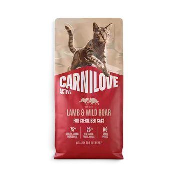 Суха храна Carnilove Active Cat Dry Made with Lamb & Wild Boar for Sterilised Adult All Breeds, 400 гр 00000010366 снимка