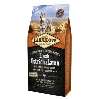 Суха храна Carnilove Dog Fresh Ostrich & Lamb Excellent Digestion for Small Breed, 6 кг 00000005476 снимка