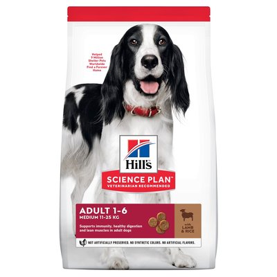 Суха храна Hill's Science Plan Canine Adult Medium Lamb & Rice, 2,5 кг 00000003616 снимка
