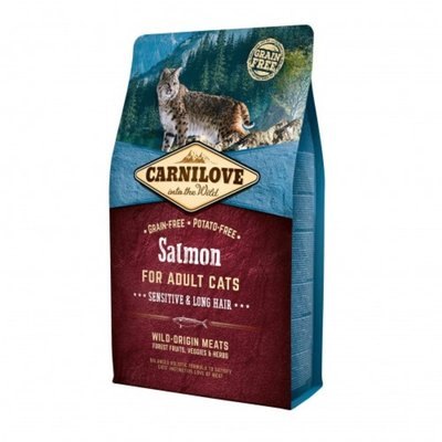 Суха храна Carnilove Salmon for Adult Cats Sensitive & Long Hair, 2 кг 00000005535 снимка