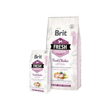 Сухой корм Brit Fresh Chicken with Potato Puppy Healthy Growth, 2,5 кг 00000005034 фото