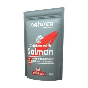 Пауч Naturea Natural Chicken with Salmon, Monoprotein Cats and Kittens - 85 гр 00000009174 снимка
