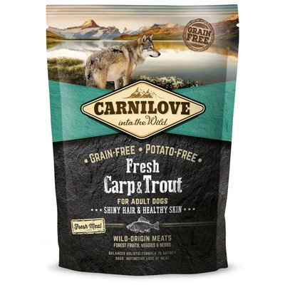 Суха храна Carnilove Dog Fresh Carp & Trout Shiny Hair & Healthy Skin Adult, 1,5 кг 00000005471 снимка
