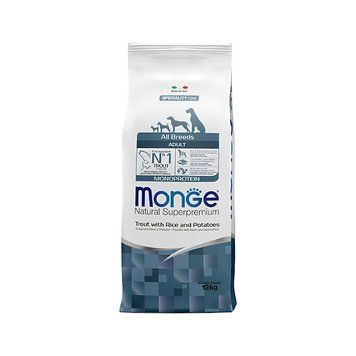 Суха храна Monge Adult All breeds Trout, Rice & Potatoes, 12 кг 00000008769 снимка