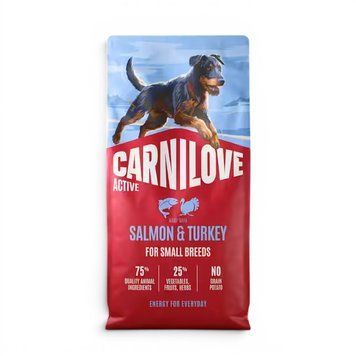 Суха храна Carnilove Active Dog Dry Made with Salmon & Turkey for Adult Small Breeds, 4 кг 00000010267 снимка