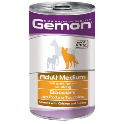 Мокра храна Gemon Dog Medium Adult Chunks with Chicken & Turkey - 1,25 кг 00000004148 снимка