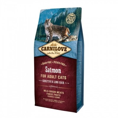 Суха храна Carnilove Salmon for Adult Cats Sensitive & Long Hair, 6 кг 00000005536 снимка