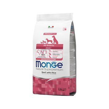 Суха храна Monge Adult All breeds Beef & Rice, 2,5 кг 00000008765 снимка