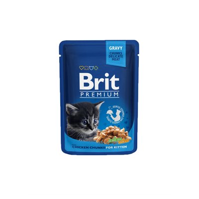 Мокра храна Brit Premium Cat Pouches Chicken Chunks for Kitten - 100 гр 00000005264 снимка