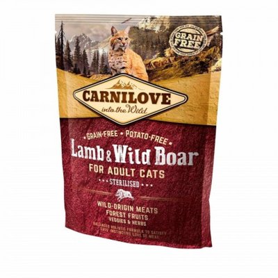 Суха храна Carnilove Lamb & Wild Boar for Adult Cats Sterilised, 400 гр 00000005530 снимка