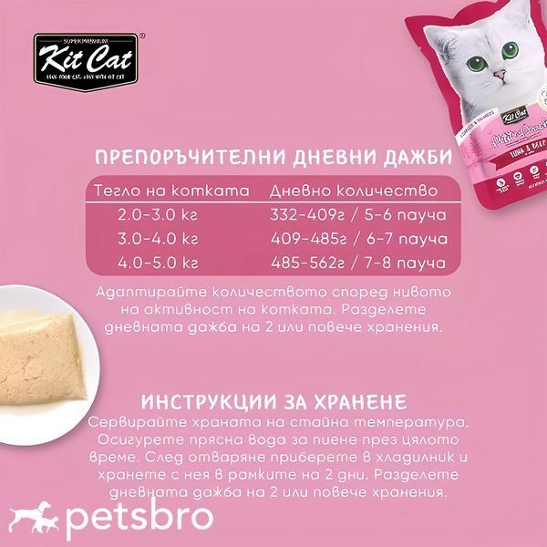 Пауч Kit Cat Tuna & Beef - 70 гр 00000010031 снимка