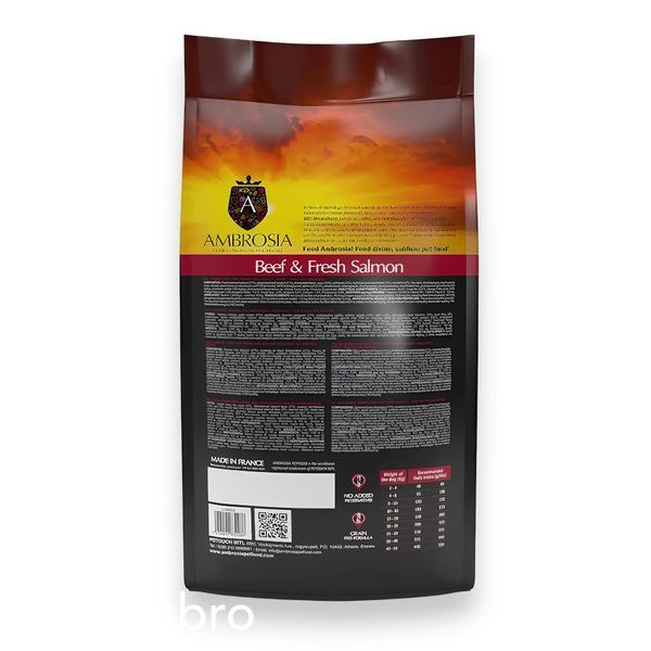 Сухой корм Ambrosia All Breeds Adult Beef & Fresh Salmon - 12 кг 00000010065 фото