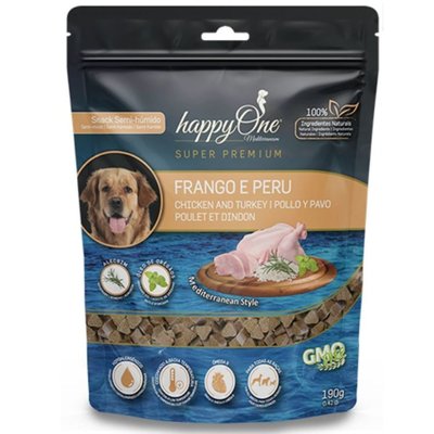 Лакомство HappyOne Mediterraneum Dog Super Premium Snack Chicken & Turkey - 190 гр 00000005403 снимка