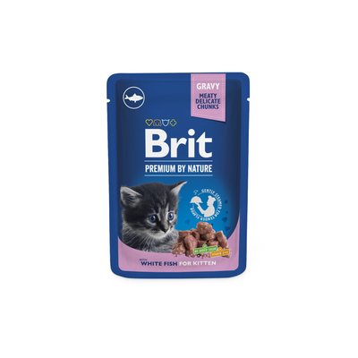 Мокра храна Brit Premium Cat Pouches White Fish for Kitten - 100 гр 00000005273 снимка