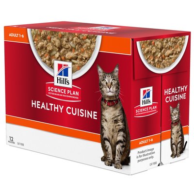 Мокра храна Hill's Science Plan Stew Adult Cat Healthy Cuisine Chicken & Vegetables - 12x85 гр 00000003598 снимка
