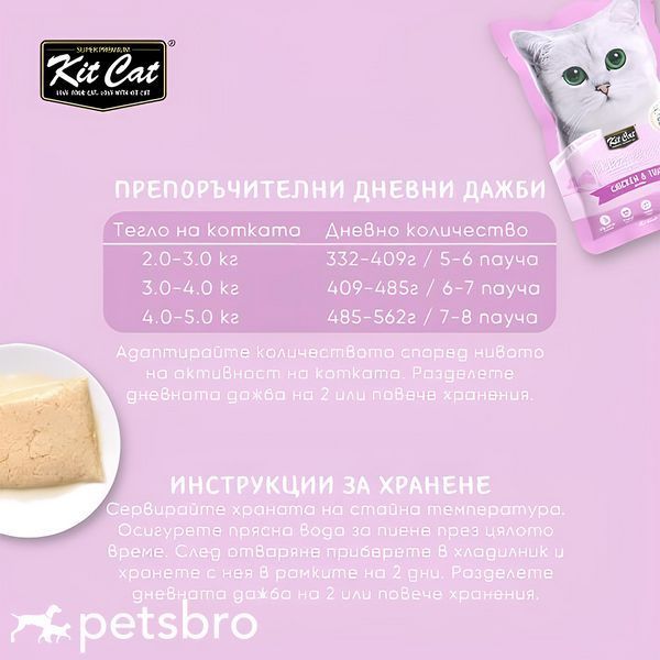 Пауч Kit Cat Chicken & Tuna - 70 гр 00000010028 снимка